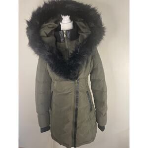 Express Olive Green Down Filled Jacket - Size Medium